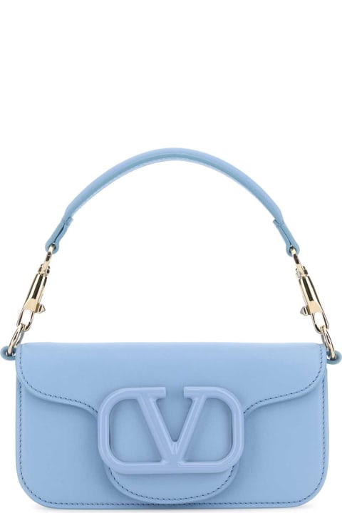 Totes for Women Valentino Garavani Light Blue Leather Locã² Handbag