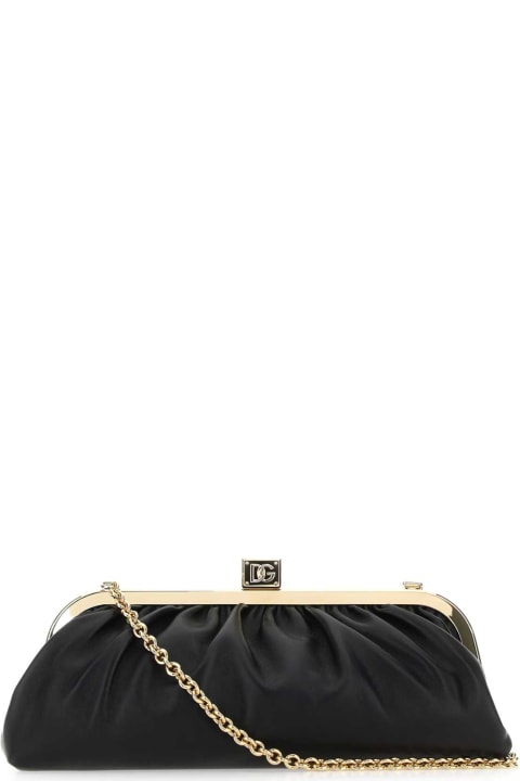 Dolce & Gabbana Clutches for Women Dolce & Gabbana Black Leather Maria Clutch