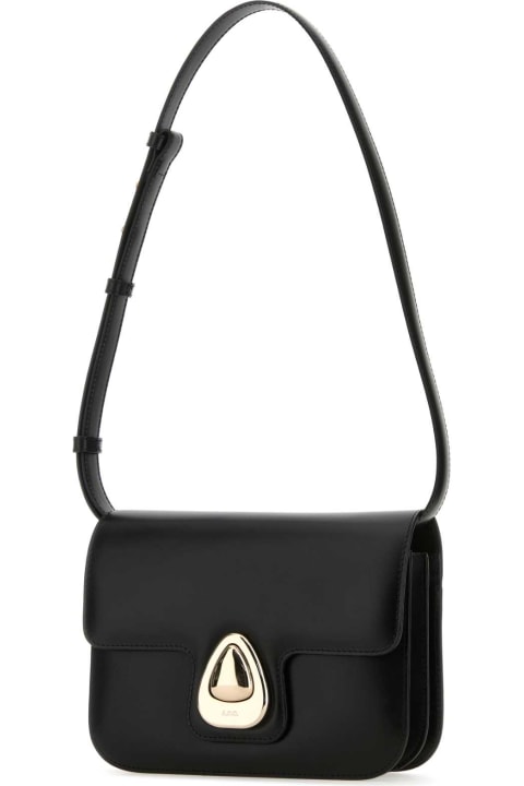 A.P.C. Women A.P.C. Black Leather Small Astra Crossbody Bag