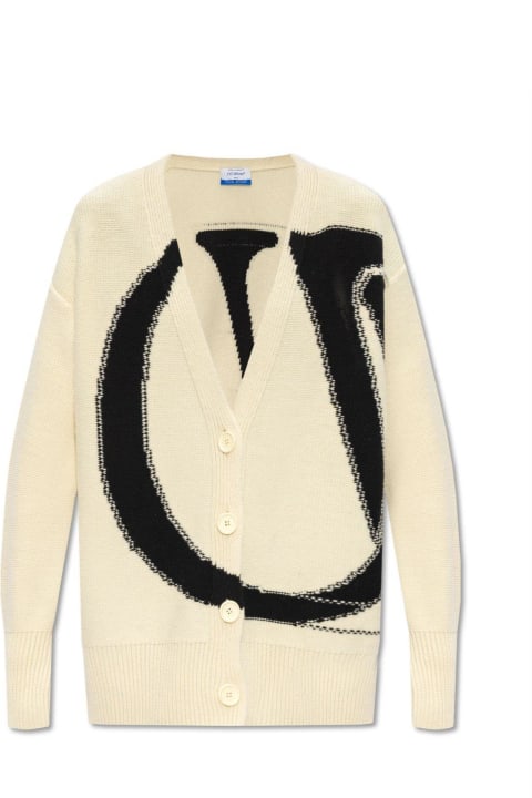 Sweaters for Women Off-White Logo Intarsia V-neck Cardigan