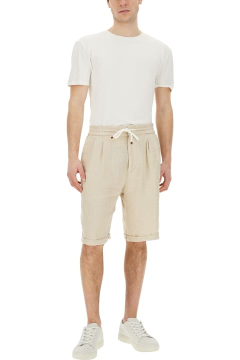 Pants for Men Brunello Cucinelli Linen Bermuda Shorts