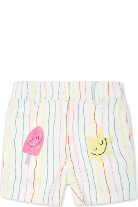 Stella McCartney Kids ملابس تحتية لـ رُضع بنات Stella McCartney Kids White Shorts For Baby Girl With Ice Cream
