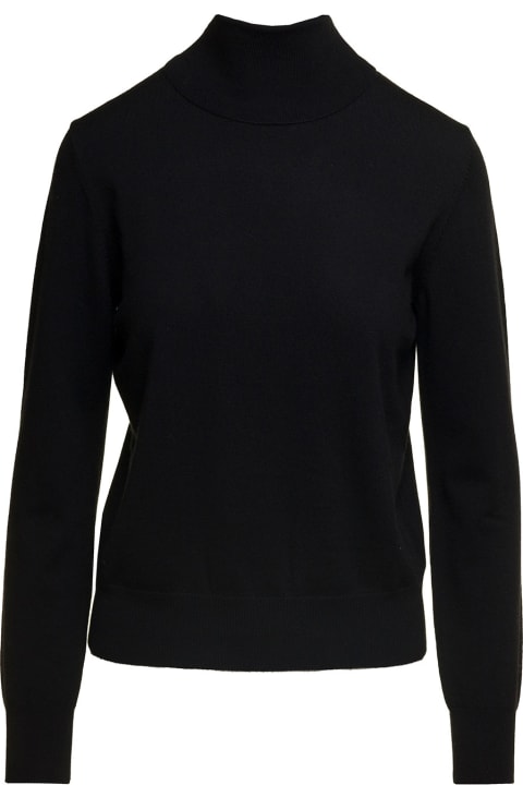 Parosh for Women Parosh Black Mock Neck Sweatshirt With Long Sleeves In Wool Blend Woman