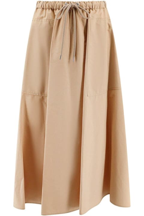 Moncler Clothing for Women Moncler Elastic Waist Flared Midi Skirt