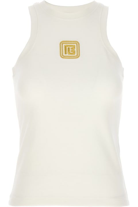Balmain Topwear for Women Balmain Logo Embroidery Tank Top