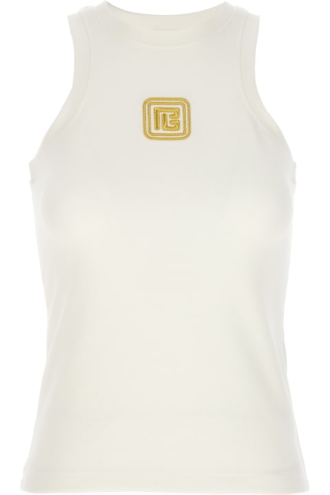 ウィメンズ Balmainのトップス Balmain Logo Embroidery Tank Top