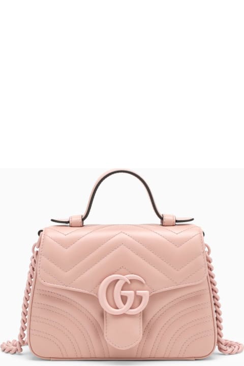 Gg Marmont Pink Leather Mini Handbag