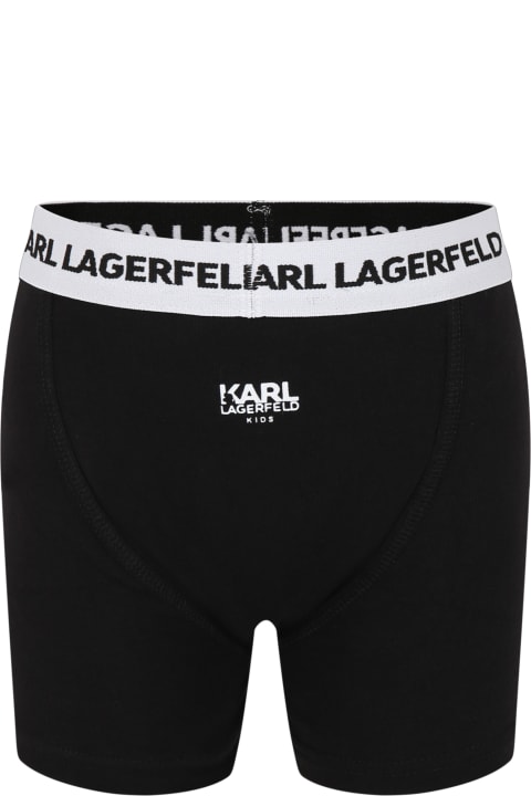 ボーイズ Karl Lagerfeld Kidsのアンダーウェア Karl Lagerfeld Kids Black Set For Boy With Logo