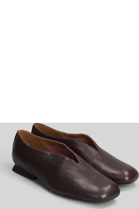 Camper Casi Myra Ballet Flats In Bordeaux Leather