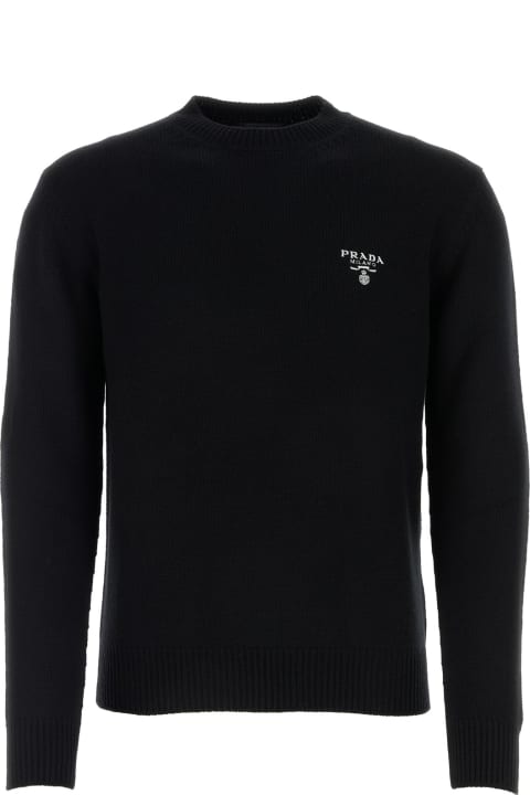 Sweaters for Men Prada Black Cashmere Sweater