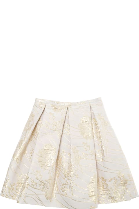 Homeware Emporio Armani Multicolor Skirt With All-over Floral Motif And Pleated Details In Tech Fabric Girl