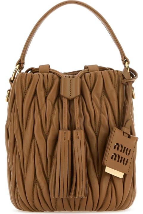 ウィメンズ Miu Miuのトートバッグ Miu Miu Biscuit Nappa Leather Bucket Bag