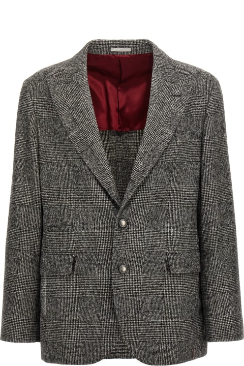 Brunello Cucinelli Coats & Jackets for Men Brunello Cucinelli Check Single-breasted Blazer