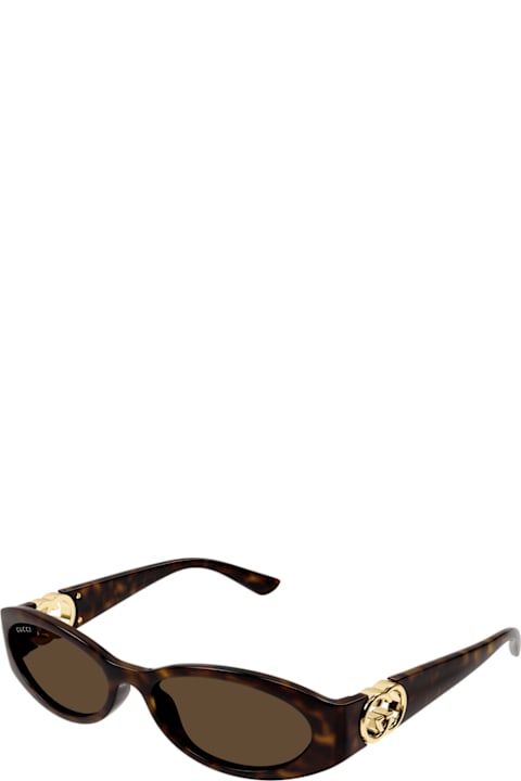 Eyewear for Women Gucci Eyewear Gucci Gg1660s Linea Gg Logo 002 Havana Brown Sunglasses