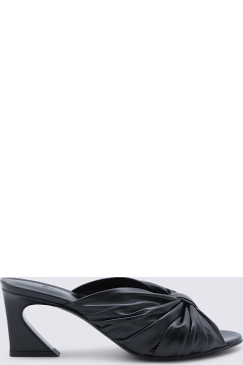 Fendi Black Leather Sandals