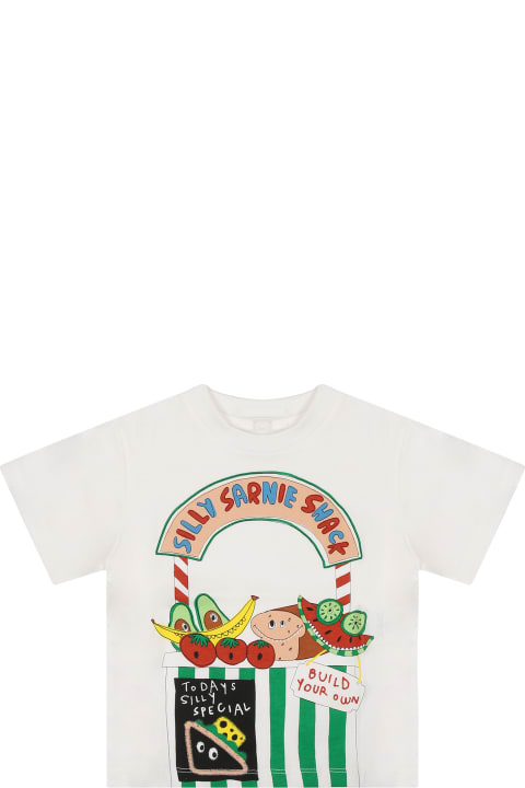 Stella McCartney Kids T-Shirts & Polo Shirts for Girls Stella McCartney Kids White T-shirt For Baby Boy With Fruit Print