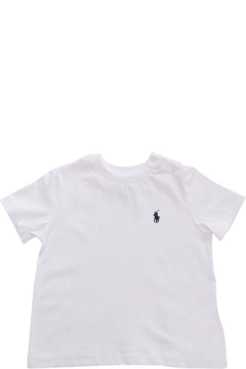 Polo Ralph Lauren T-Shirts & Polo Shirts for Baby Girls Polo Ralph Lauren Logo Embroidered Crewneck T-shirt