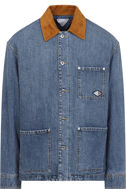 Homeware Bottega Veneta Suede Collar Denim Jacket