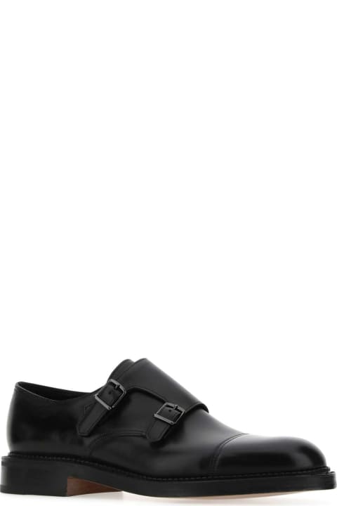 John Lobb Shoes for Men John Lobb Black Leather William Monk Strap Shoes
