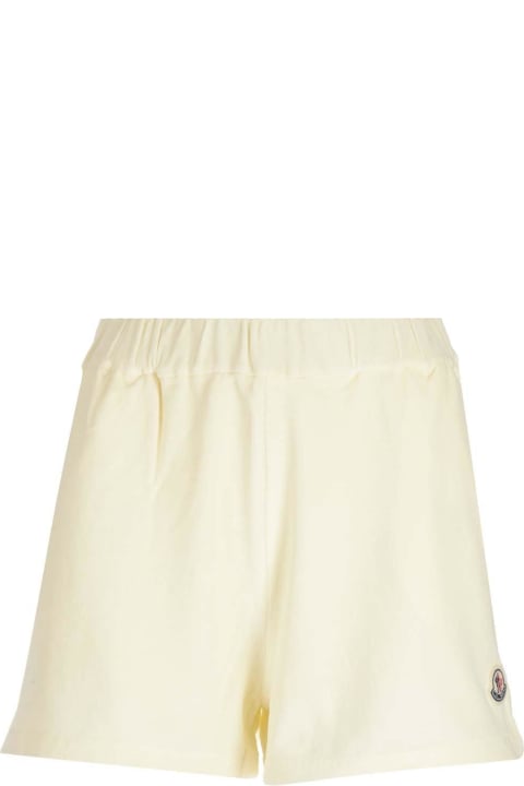 Moncler Pants & Shorts for Women Moncler Logo Patch High Waist Shorts