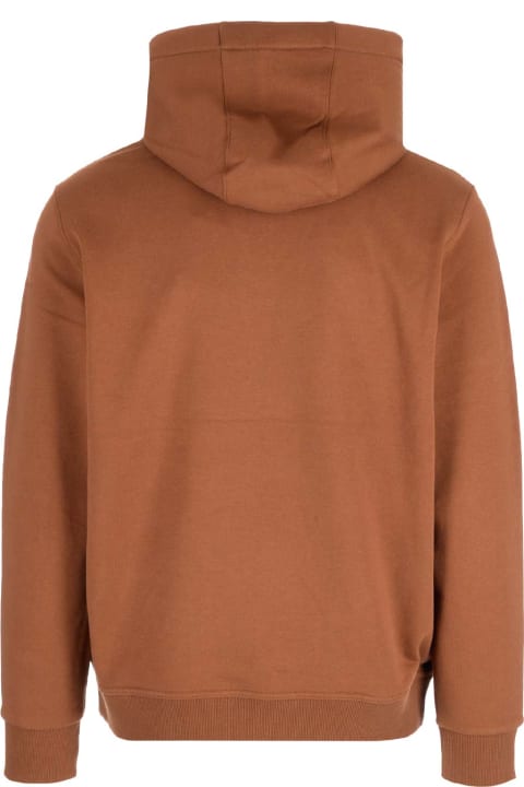 Burberry Men Burberry Brown Hoodie With Embroidered Logo