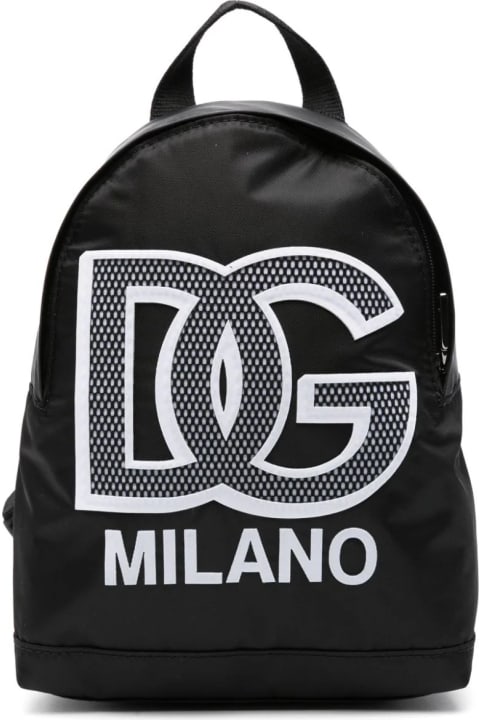 Dolce & Gabbana Sale for Kids Dolce & Gabbana Black Nylon Backpack With Dg Logo