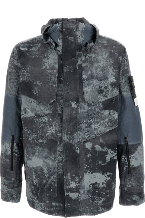 Coats & Jackets for Men Stone Island Camouflage Printed Logo Patch Jacket