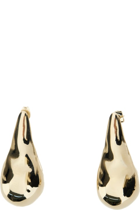 Earrings for Women Alberta Ferretti Gold Drop Earrings With Hammered Work In Metal Woman