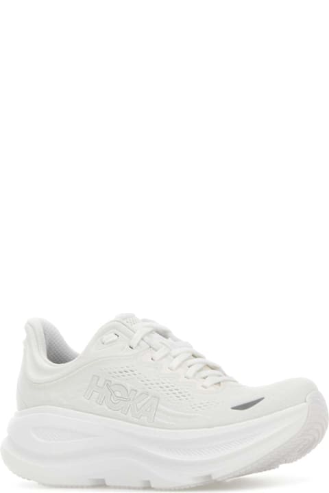 Hoka لـ Kids Hoka White Fabric W Bondi 9 Sneakers