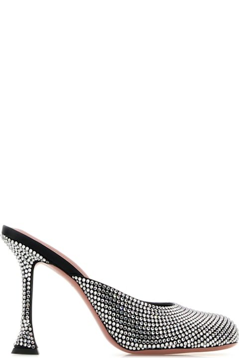 أدوات منزلية Amina Muaddi Embellished Satin Iris Mules