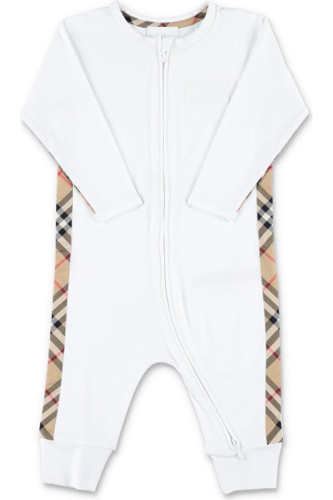 Sale for Baby Girls Burberry Vintage Check Panelled Stretched Babygrow Set