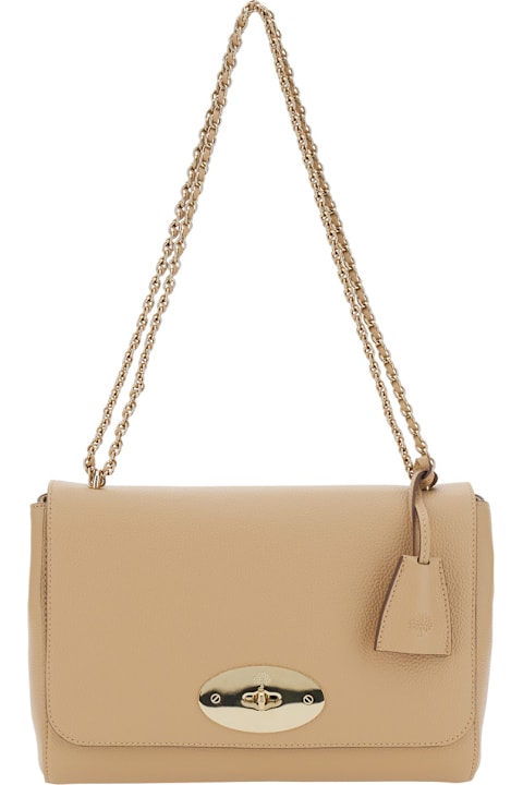 Mulberry for Men Mulberry Beige Leather Women's Medium Lily Small Class Grain Shoulder Bag