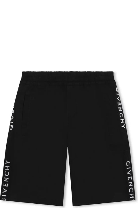 Givenchy Kids Givenchy Black Shorts With Logo Band