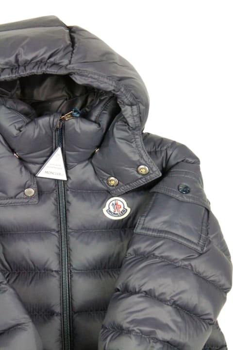 Topwear for Baby Boys Moncler Jules Down Jacket Filled With Real Goose Down With Detachable Hood And Zip Closure-.