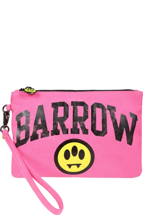 ガールズ Barrowのアクセサリー＆ギフト Barrow Fuchsia Clutch Bag For Girl With Logo And Smiley