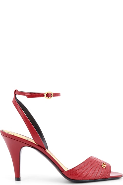【関税&送料込】Miu Miu Tyrian Purple Leather Sandals Miu Miu Tyrian Purple Leather Sandals | italist