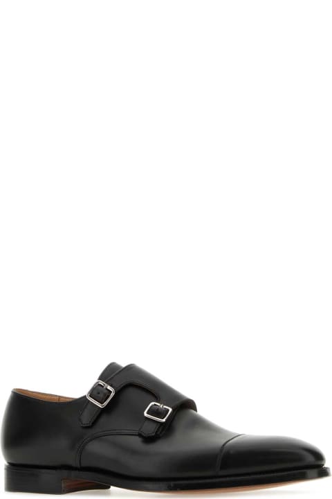 Crockett & Jones Loafers & Boat Shoes for Men Crockett & Jones Black Leather Lowndes Monk Strap Shoes