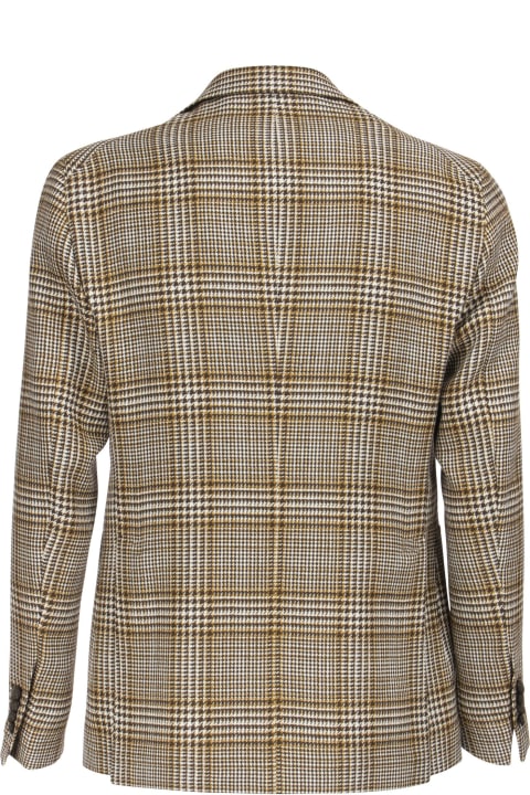 Suits for Men Tagliatore Cotton And Linen Tartan Jacket