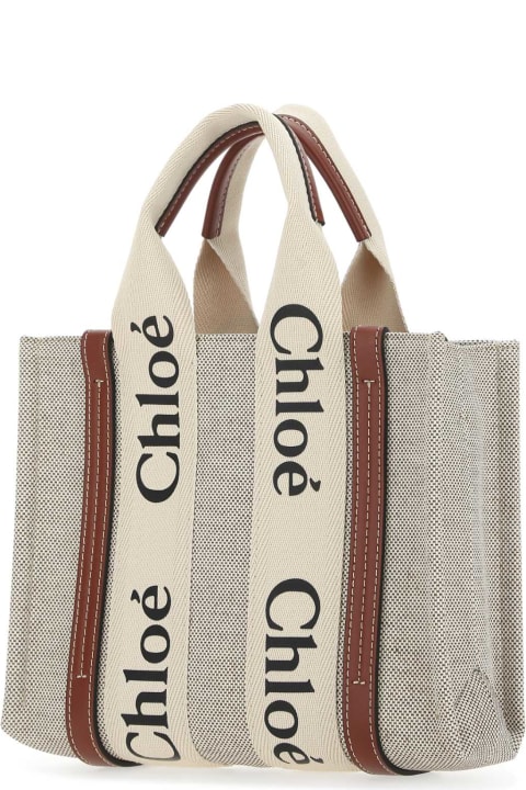 Chloé Totes for Women Chloé Multicolor Fabric Small Woody Shopping Bag