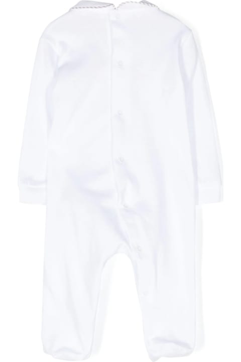 Il Gufo for Kids Il Gufo White Playsuit With Feet And Teddy-bear Embellishment
