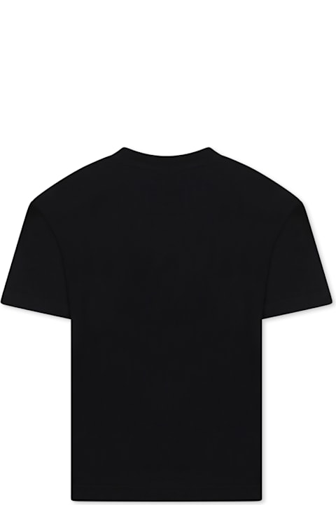 أدوات منزلية MSGM Black T-shirt For Boy With Logo