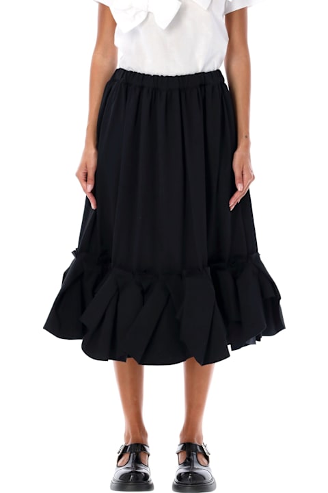 Comme des Garçons Skirts for Women Comme des Garçons Pleated Ruffle Hem Midi Skirt