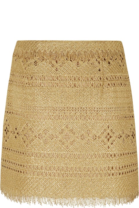 Ermanno Scervino Skirts for Women Ermanno Scervino Fringe Edge Pattern Woven Short Skirt
