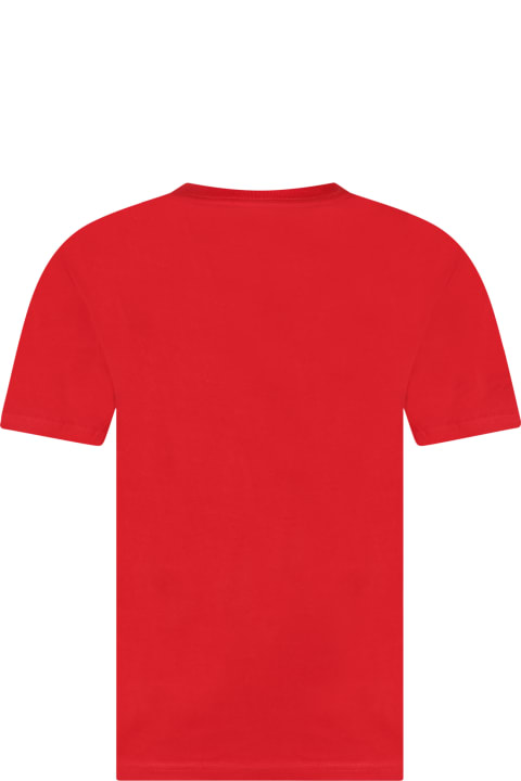 أدوات منزلية Ralph Lauren Red T-shirt For Boy With Pony Logo