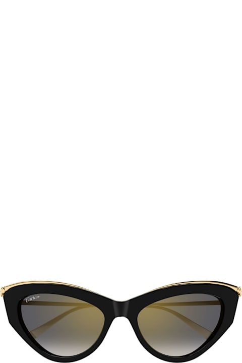 Homeware Cartier Eyewear Panthère De Cartier Ct0596s-001 - Black / Gold Sunglasses