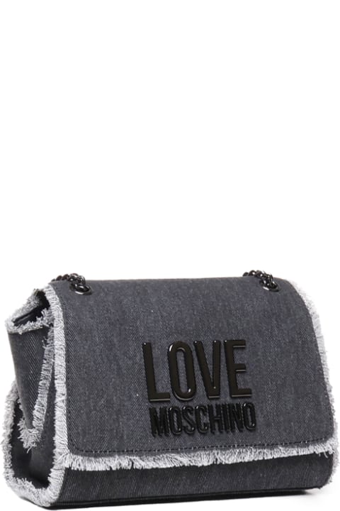 Shoulder Bags for Women Love Moschino Denim Shoulder Bag With Fringes
