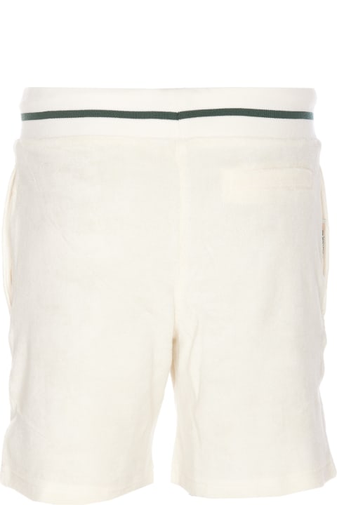 Autry لـ Men Autry White Bermuda Shorts With Drawstring And Staple X Logo Detail In Jersey Man