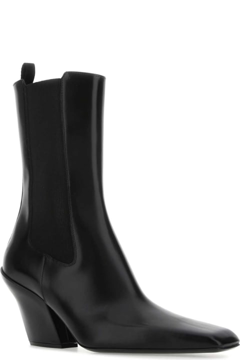 Fashion for Women Prada Black Leather Ankle Boots