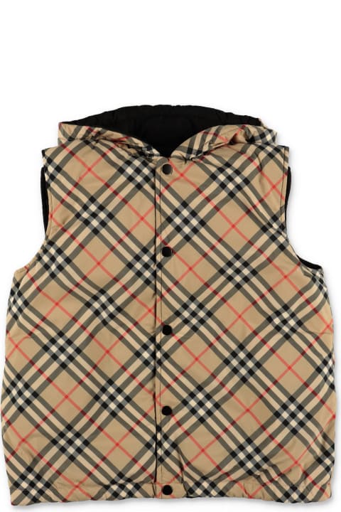 Coats & Jackets for Boys Burberry Burberry Smanicato Reversibile Slade In Nylon Con Cappuccio Bambino