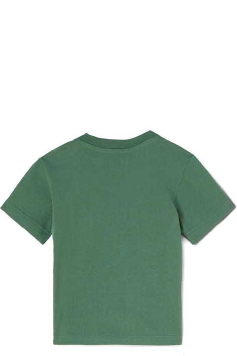 Fashion for Baby Boys Palm Angels Green T-shirt With Curved Logo